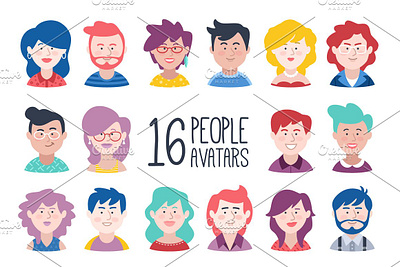 People avatar set avatar design drawing illustration ilustration people young