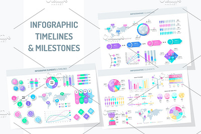 Infographic elements & timelines design draw illustration infographic marketing