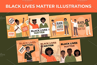 Black Lives Matter Illustrations black lives matter design draw drawing illustration racism