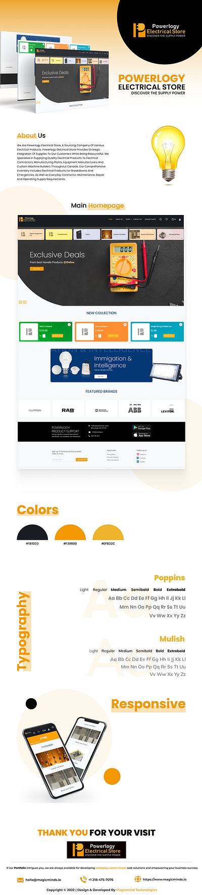Powerlogy Electrical Store - Website for Electrical Store backenddevelopment design ecommercewebsite graphic graphic design portfolio ui ux web design webdevelopment
