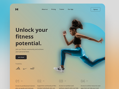 Fitness Community Landing Page Concept fitness fitness community landing page fitness landing page fitness landing page design web web design webdesign website website concept