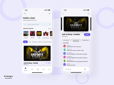 Ui Ux Design for Live Video Streaming Platform app appdesign design designer figma intutivedesign ui uiux usercentered design userexperience userinterface ux