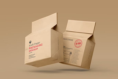 Food packaging mockup on Kraft paper bag mock up mockup mockups package packaging psd
