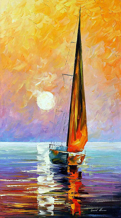 GOLD SAILBOAT leonidafremov