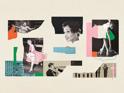 Vanity Fair: Books on Performance analog ballerina collage dancer editorial illustration illustration marilyn monroe paper collage