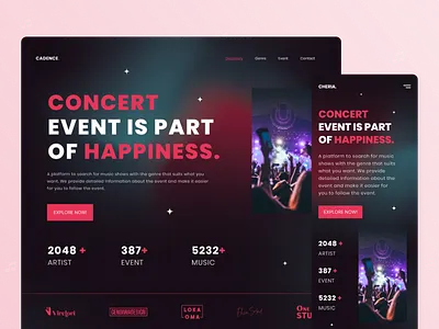 Music Concert Website Design concert website landing page music concert music concert website ui website design