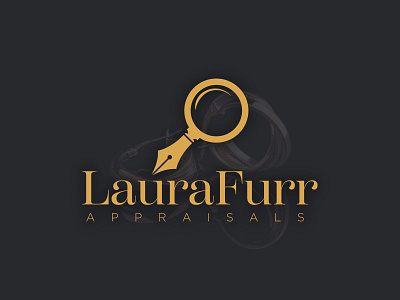 Laura Furr Appraisals Logo Design appraisal branding design logo magnifying glass pen vector