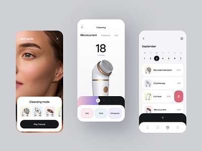 Skincare App Design app case study cuberto device face mask massage product skincare treatment ui ui design usability ux