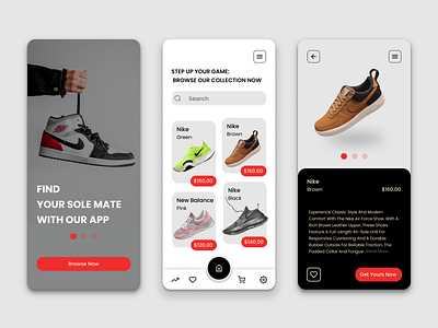 Shoe Shopping App UI: Find Your Perfect Pair design graphic design ui ux