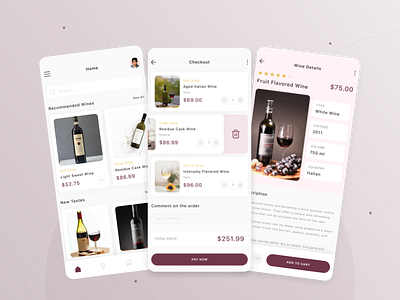 Luxury Wine Store Mobile App app design app development mobile application ui ui design wine app wine shop app