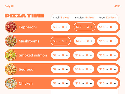 Pricing — Daily UI #030 challenge daily daily ui daily ui 030 dailyui dailyui 030 dailyui030 menu pizza pizza menu pizza time pricing ui ux