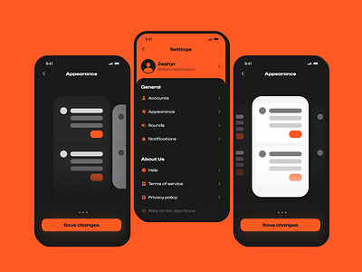 Daily UI 007 : Settings app dailyui design flat mobile orange settings ui ux