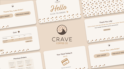 Crave Coffee Co adobxd brandidentity branding design graphic design interactive kiosk kiosk design logo restaurant kiosk ui user experience userexperiencekiosk ux web design