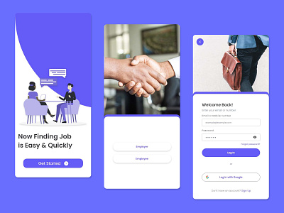 Job Finder App (UI - UX) Design adobe xd app design application e commerce app figma job finder app job portal mobile app social app ui ux ux research