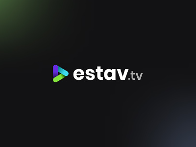 estav.tv — logo brand branding colorful design estav gradient layers logo logotype tv ui