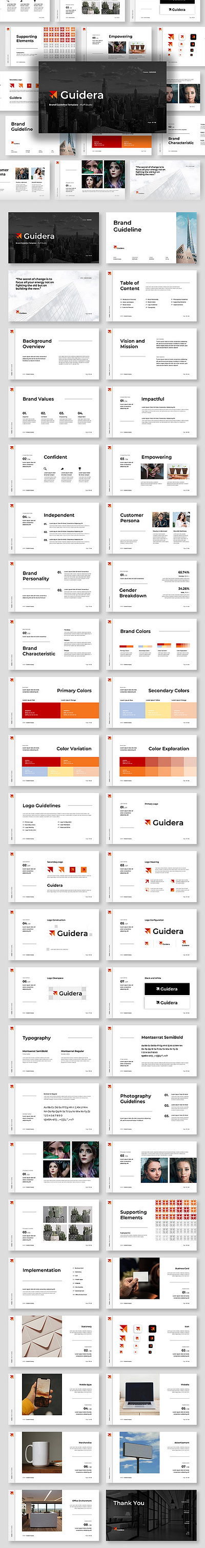 Guidera - Brand Manual Guideline Presentation Template branding design graphic design illustration logo ui ux