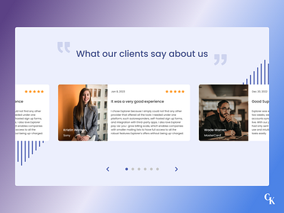 Daily UI 39 - Testimonials branding daily ui dailyui design feedback graphic design illustration logo testimonials ui ui design ux vector web ui web ui design web ui inspiration website design