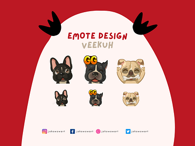 kawaii dog emote design design graphic design illustration vector