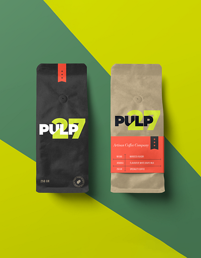 Pulp 27 Coffee - Brand Identity artisan brand brand identity branding coffee flat design graphic design graphics logo packaging startup business uk