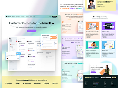 Vitally Home Page - Built in webflow b2b brand brand identity brand uplift branding customer success gradient logo modern modular platform saas ui ux web design webdesign webflow website website design