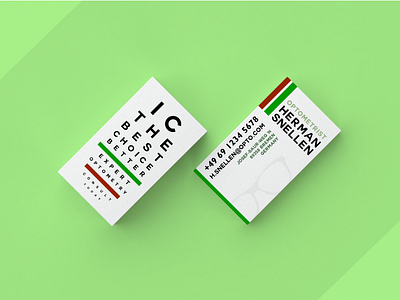 Optometry Business Card branding case study graphic design
