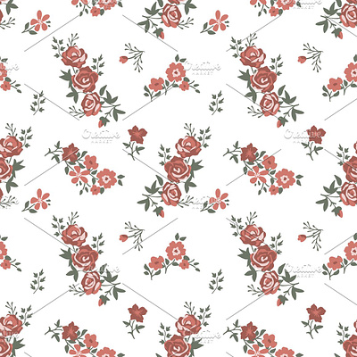 Seamless ditsy pink flowers decorative design floral pattern seamless simple surface design texture