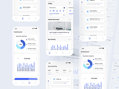 My Health Record: Health Mobile App analysis application background branding business design diagram gradient graphic design illustration interface lifestyle logo medical smartphone technology typography ui ux vector