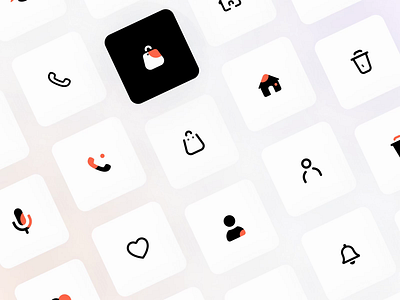 Sweet Home App Icons animation call chat coffee delivery design heart home icons illustration minimal order set sweet ui ux vector