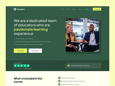 Online Learning Website - Eduspire ed tech education website learning website onilne course tech education website tech learning website uiux design web uiux