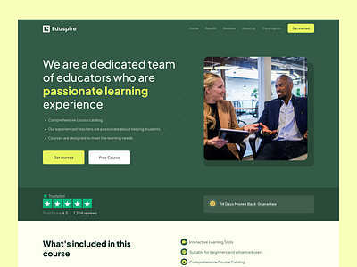 Online Learning Website - Eduspire ed tech education website learning website onilne course tech education website tech learning website uiux design web uiux