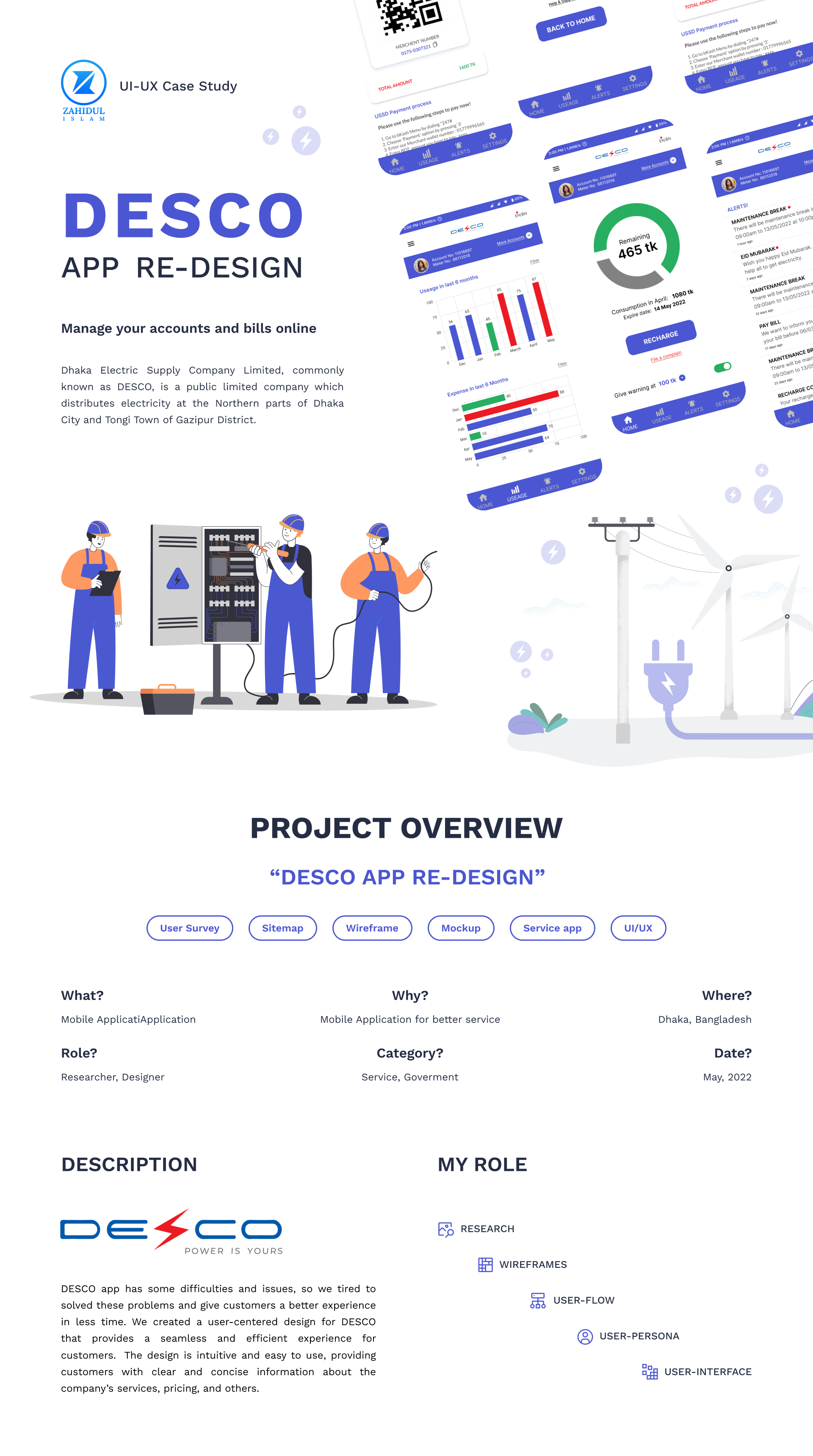 Case Study: DESCO app redesign. graphic design ui