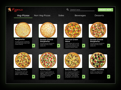 Landing Page/ Home Page for a Pizza Place design ui ux