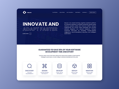 Cognitive Tech Landing Page UI Design blue elegant figma homepage landing page minimal modern simple tech technology ui ui design ux