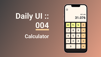Daily UI :: 004 - Calculator app calculator dailyui dailyui004 dailyuichallange design ui ux