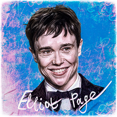 Elliot Page elliotpage graphics illustration portrait