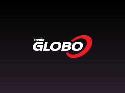 Radio Globo black branding design logo logo design minimal radio station red vector white