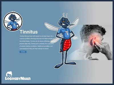Mascot for a tinnitus treatments company. cartoon cartoon character cartoon logo cartoon mascot character design design illustration logo logo design mascot mascot design mascot logo mosquito tinnitus tinnitus treatments vector art vector logo vector mascot