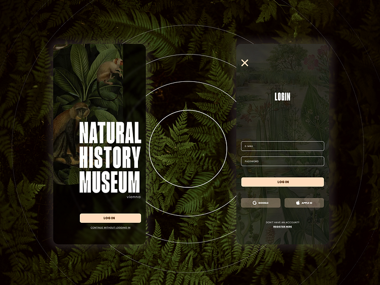 Natural History Museum app: welcome & login screen by Ula Sadowska on  Dribbble