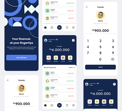 Banking App - Bankuang 💰 app bank dailyui design figma mbanking mobile money ui uiux uxdesign