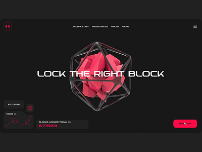 BLOCKHUNT 3d animation app black blockchain branding contrast crypto design graphic design logo motion graphics pink red rendering ui ux vector web3 webdesign