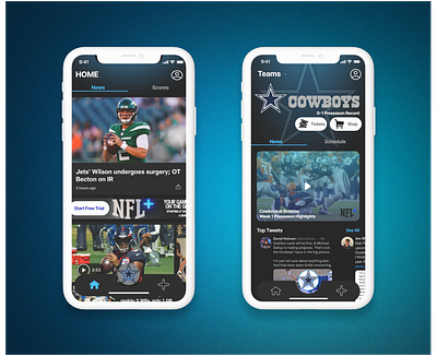 NFL Mobile app app design mobile app nfl sports sports app ui ux