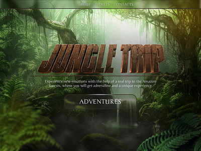 Concept Travel page Jungle 3d branding design figma jungle landing page photoshop travel ui