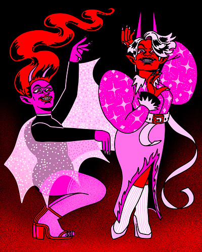 Drag Queens character design devil drag drag queen fashion fashion illustration illustration