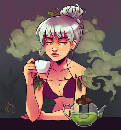 morning tea illustration