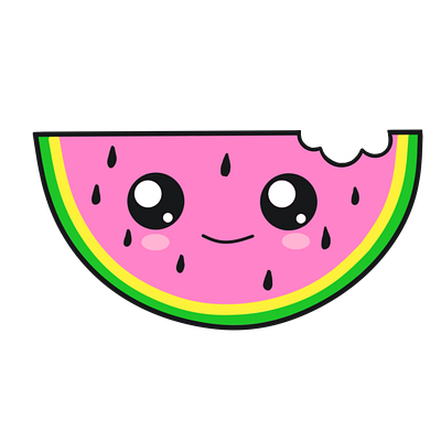 cute watermelon illustration logo vector