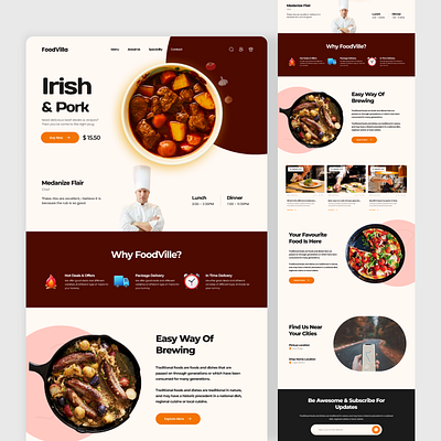 FoodVilla - Traditional Food Joint Landing Page irish landingpage pork ui web