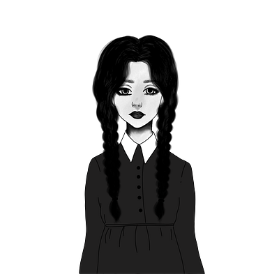 Wednesday the addams family design illustration