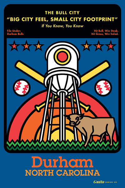 The Bull City design illustration poster type