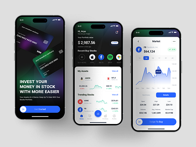 📈 StockWise - Stock Market App clean design exchange finance fintech invest investment investments market mobile app stock stock exchange ui ui design