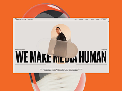Social House website 3d animation branding clean design interaction design orange ui ux webgl